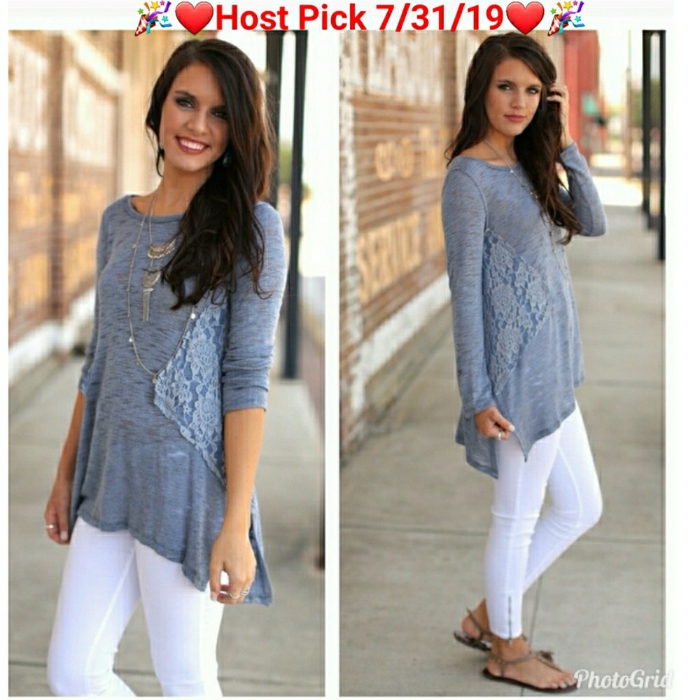 Infinity Raine Pretty Side Lace Tunic. ONE Left